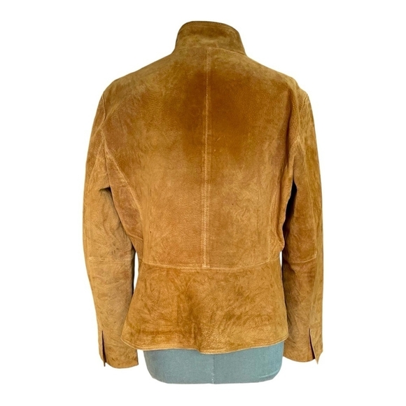 Vintage Women Jacket CHADWICK’S Brown Suede Leather Button Up Blazer Jacket - Picture 4 of 5